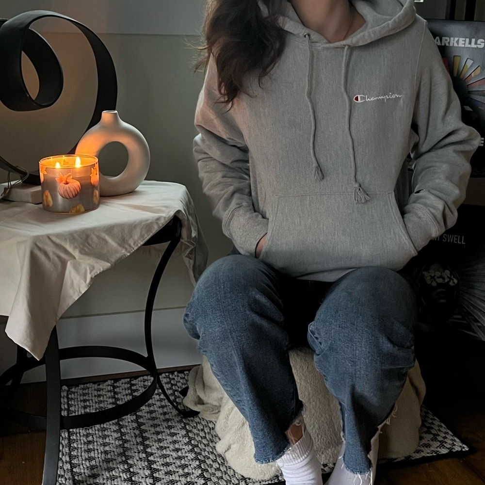 Champs grey hoodie, in good condition!